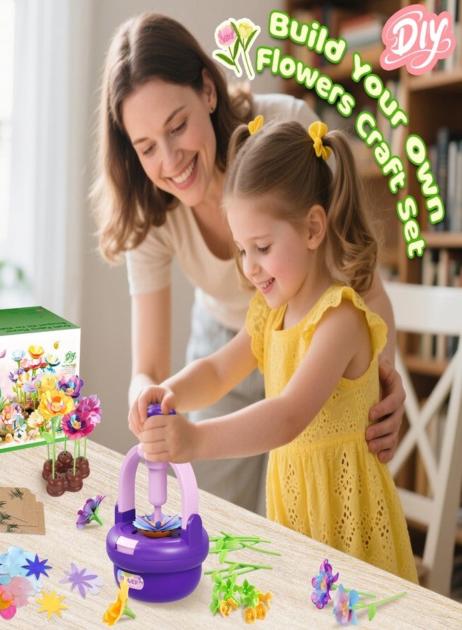 TingingYuli Arts and Crafts Kit for Kids Ages 4-8,Flower Bouquet Toys,DIY Flower Market Toys,Build Your Flower Bouquet,Educational Christmas Birthday Gifts for 3 4 5 6 7 8 9 Year Old Girls-Purple - Image 5